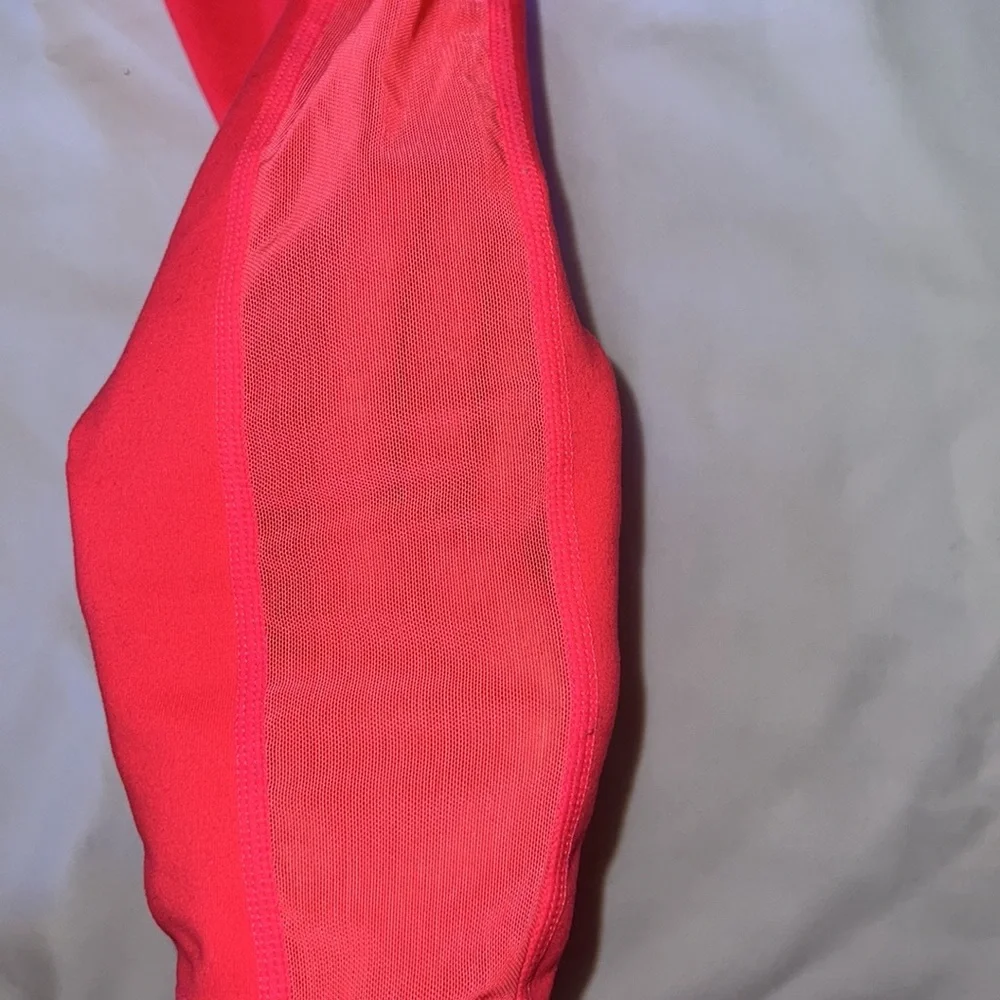 Powerhold by Fabletics Women's Neon Pink Mesh Detail High Waist‎ Active Leggings